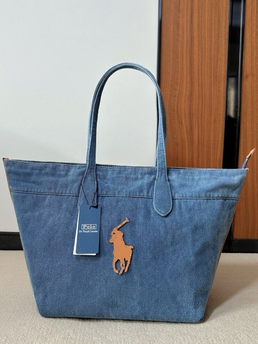 Polo Ralph Lauren Bellport Medium Blue Women's Denim Shopping Bag